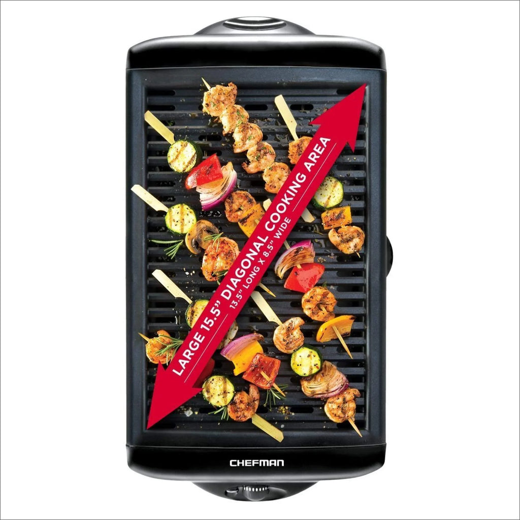 Black Electric Smokeless Indoor Grill with Non-Stick Cooking Surface I12944