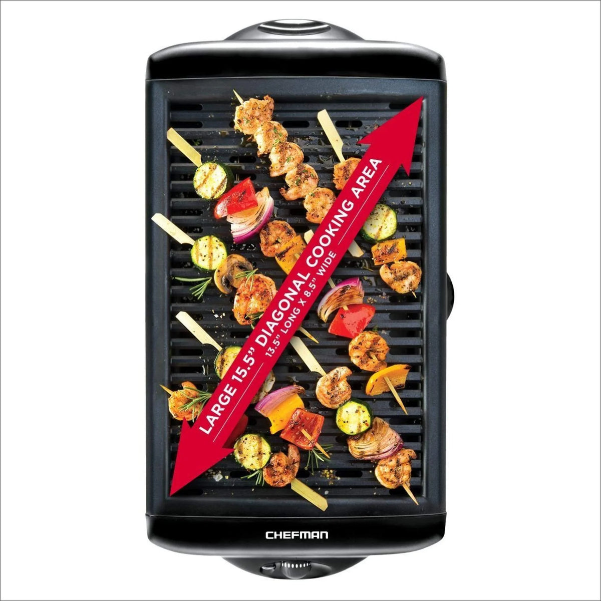 Black Electric Smokeless Indoor Grill with Non-Stick Cooking Surface I12944
