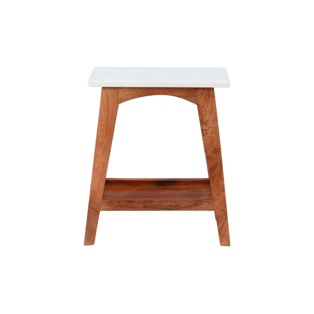 Black Marble and Wood Side Table M81527