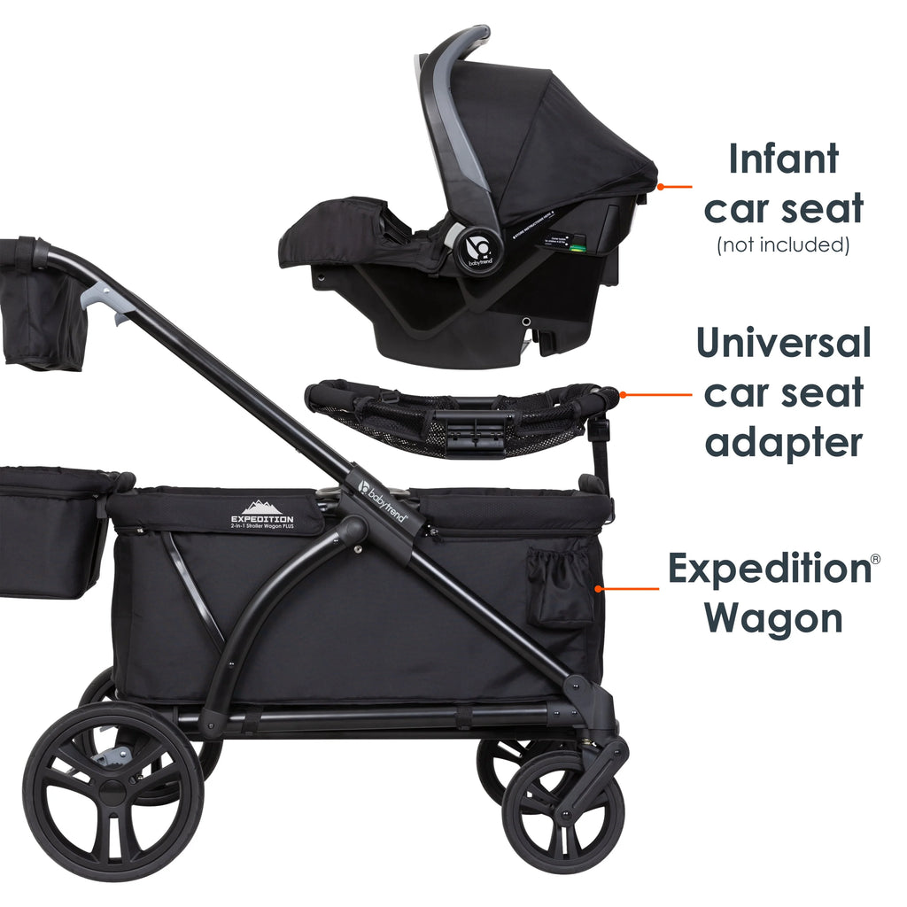 Black 2-in-1 Stroller Wagon U313