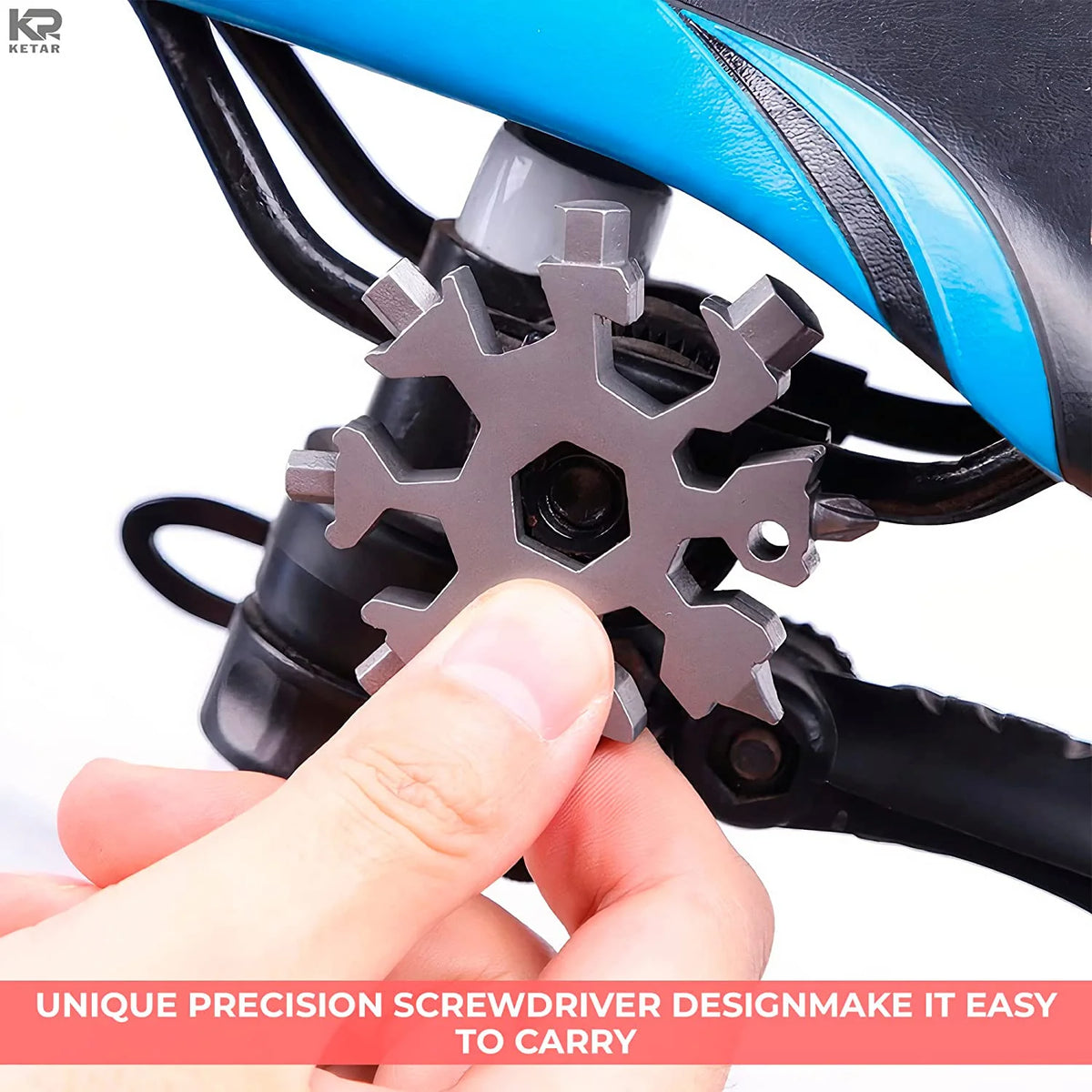 18-in-1 Stainless Steel Snowflake Multitool Keychain C189