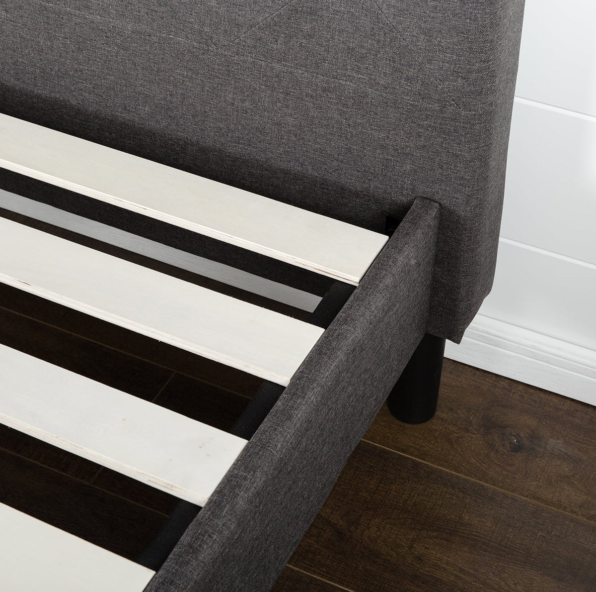 Dark Grey Upholstered Platform Bed X4058