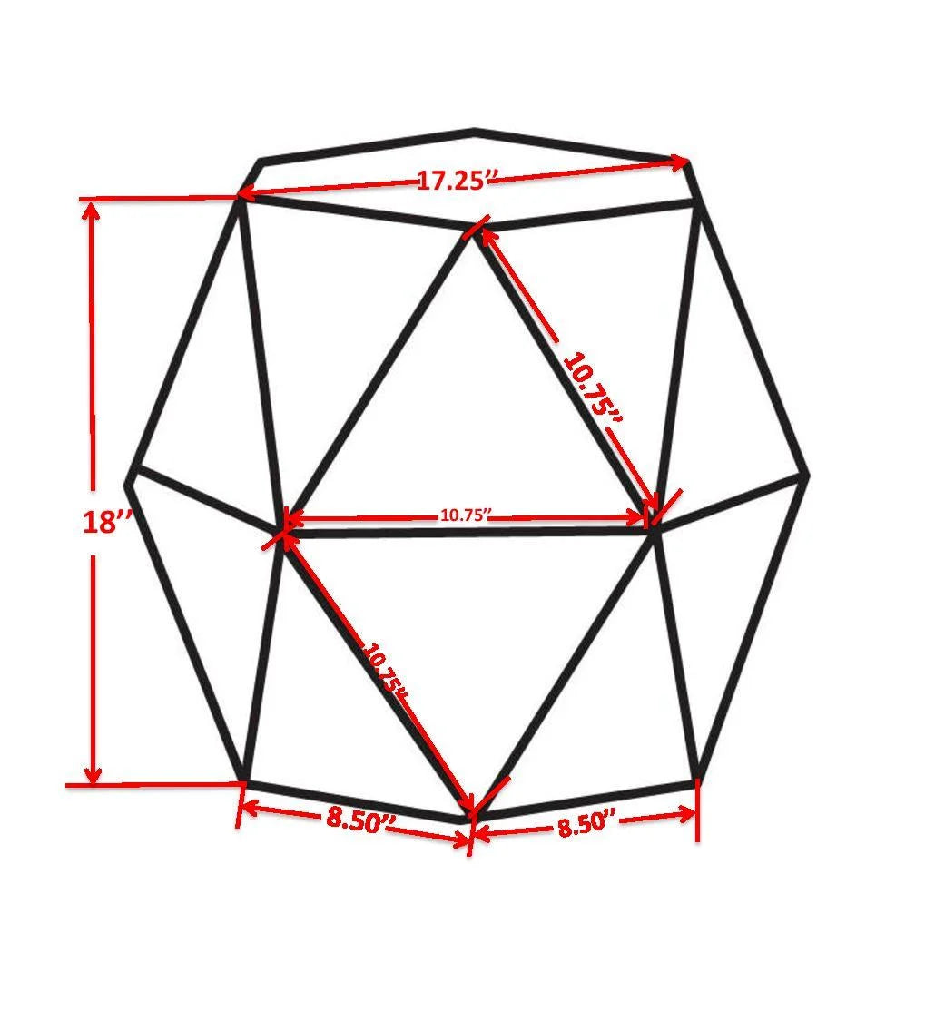 Iron Diamond Shape Side Table Z920