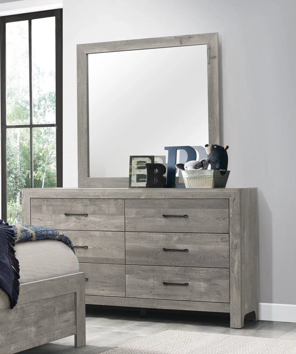 4pc Twin Size Bedroom Set with Nightstand Dresser Mirror P651