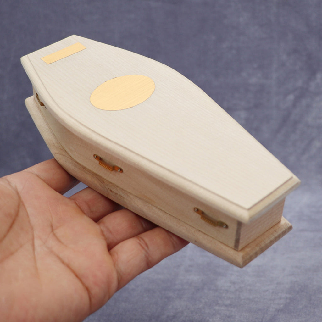 1/12 Scale Miniature Wooden Coffin DIY Decoration W665063