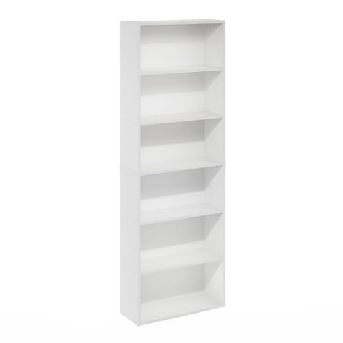 White 6-Tier Open Storage Bookcase U808379
