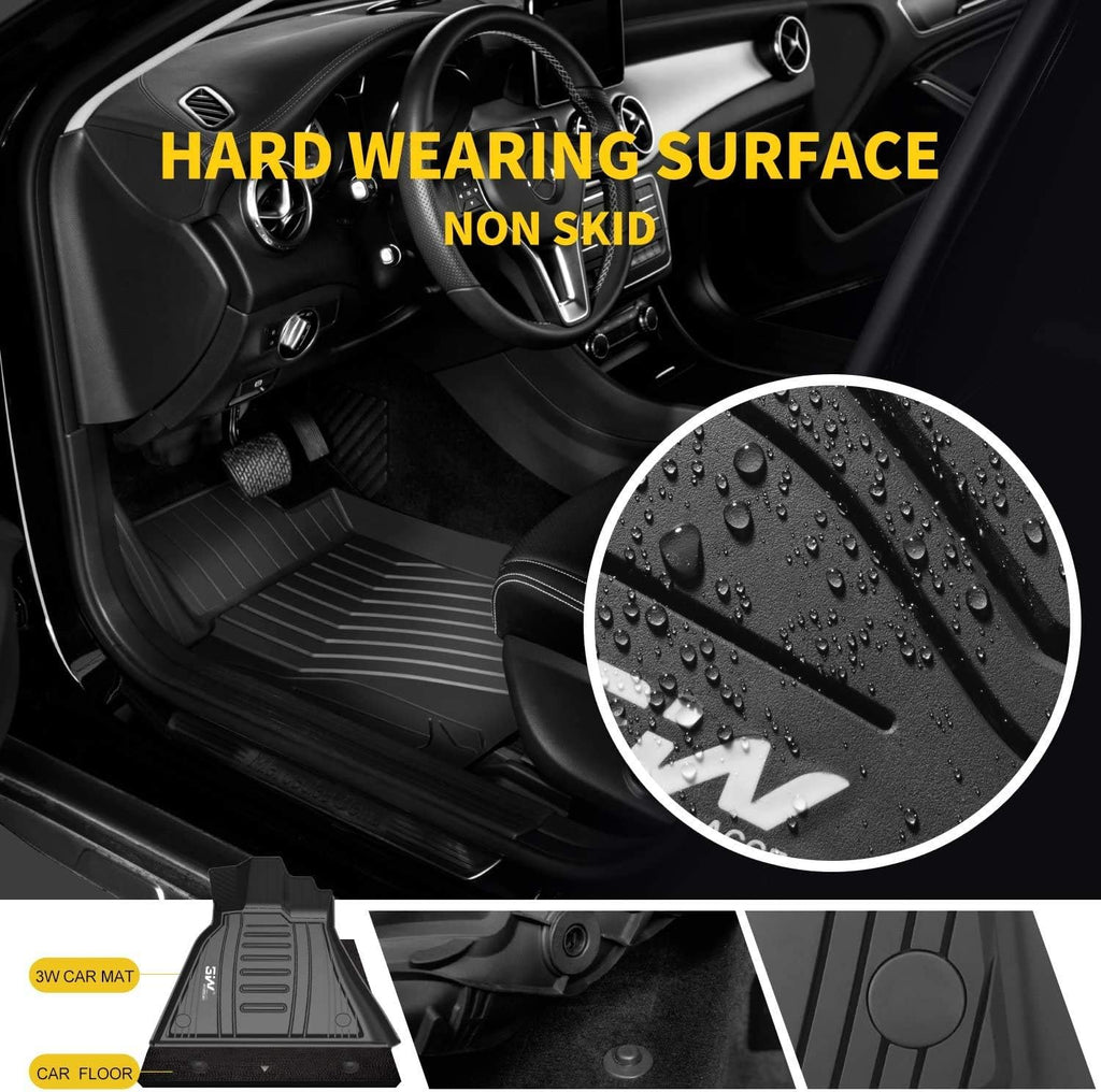 TPE All Weather Custom Fit Floor Mats Black Full Set H7986
