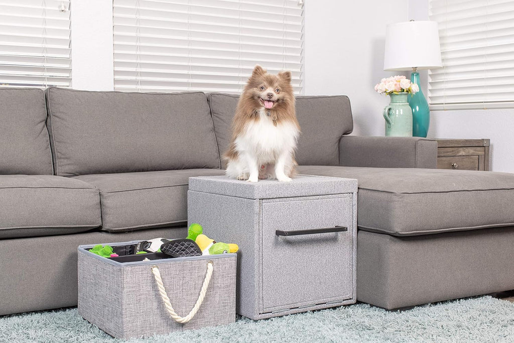 Foldaway Pet Stairs and Storage Ottoman 18x18x18” B160