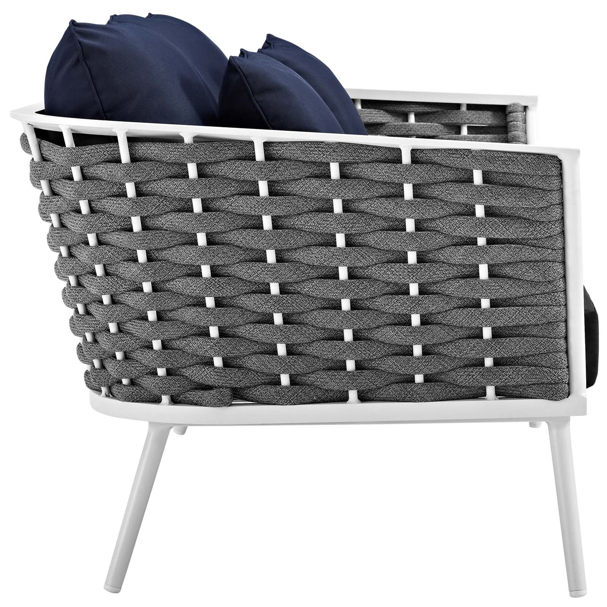 White Navy 2 Piece Outdoor Aluminum Sectional Sofa Set P566