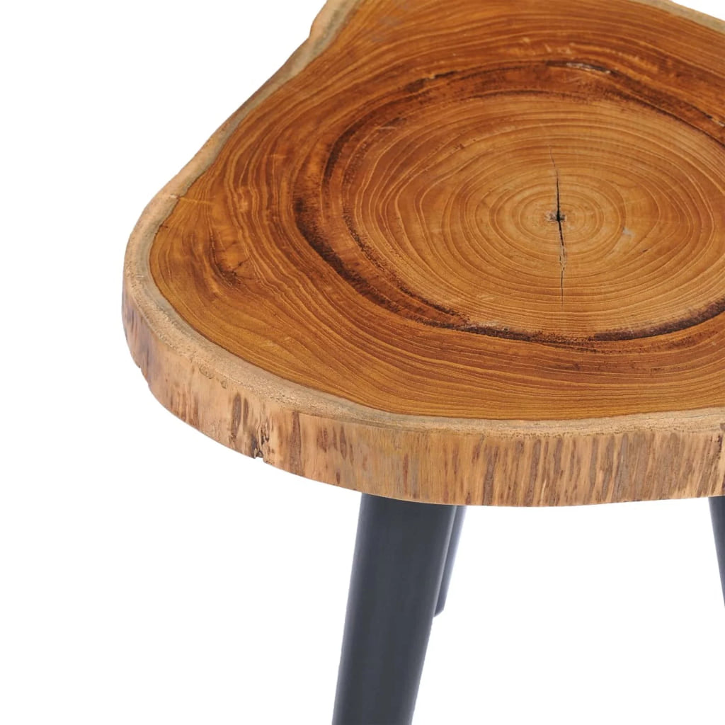 Wooden Coffee Table Teak Wood Side Table 15.7 x 17.7 Inches B649