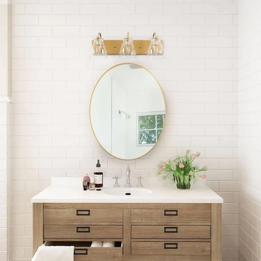 Clear Glass Gold 3-Light Wall Sconce K5356