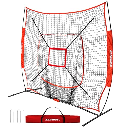 7'×7' Baseball Softball Practice Net with Strike Zone C75291