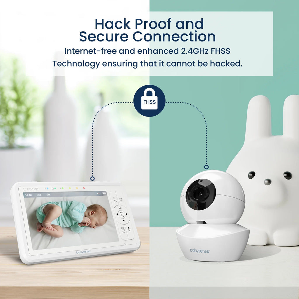 Baby Video Monitor Split Screen 5" HD Display with 2 Cameras O803539