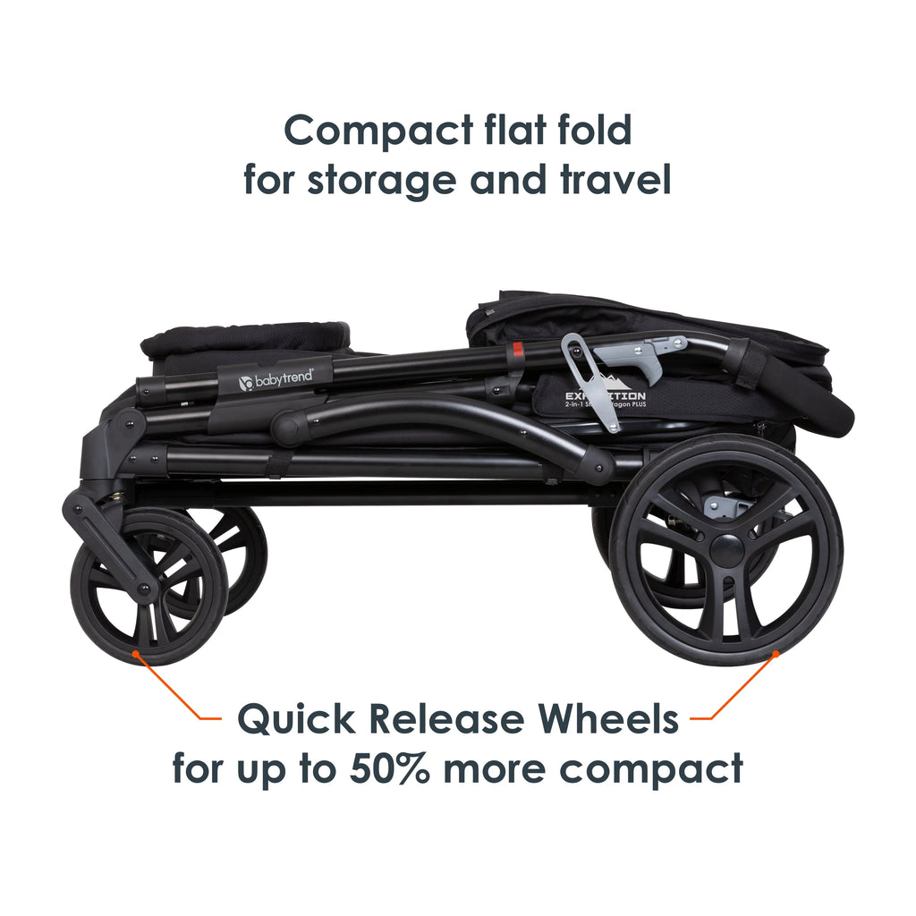 Black 2-in-1 Stroller Wagon U313