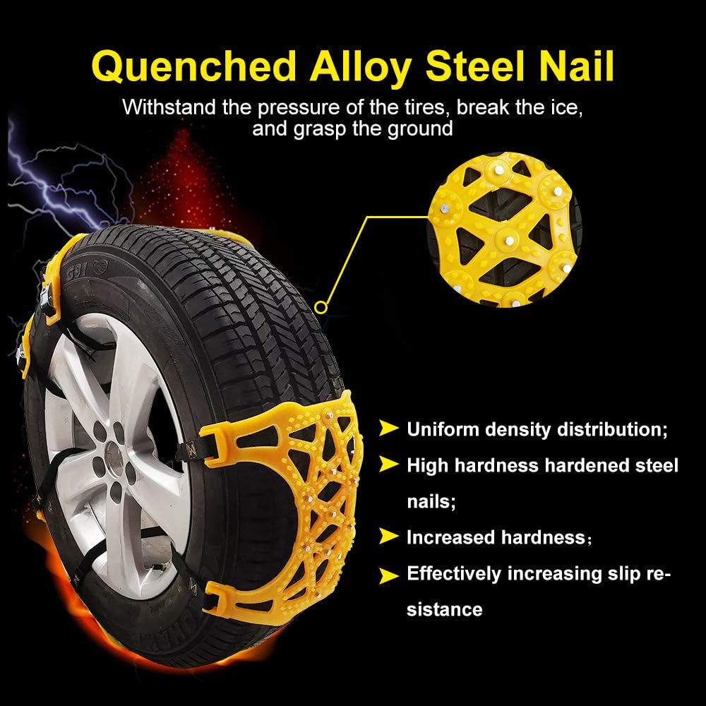 Adjustable Anti-Skid Snow Tire Chains Pack of 2 O468745