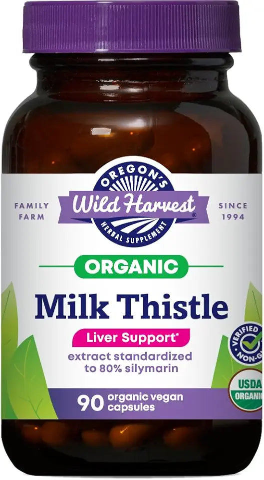 Organic Milk Thistle Herbal Supplement, 90 Count V614483
