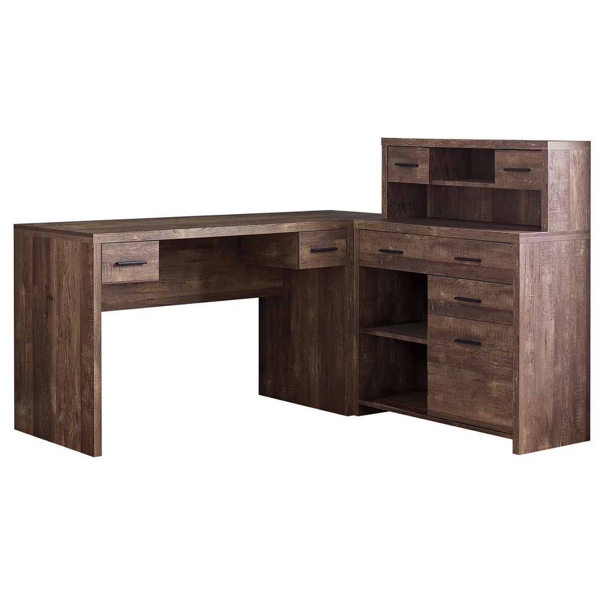 Cedar Brown L-Shaped Computer Desk E403