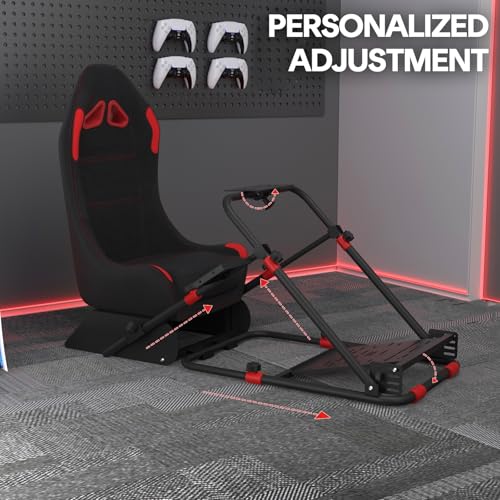 Black Foldable Racing Simulator Cockpit O8320