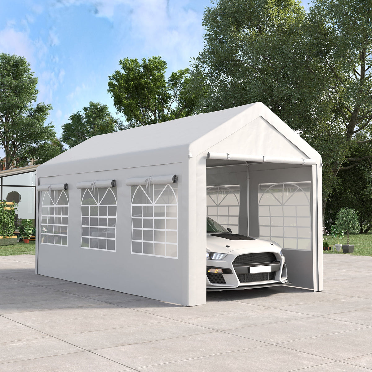 10' x 20' Height Adjustable Carport and Party Tent U813041
