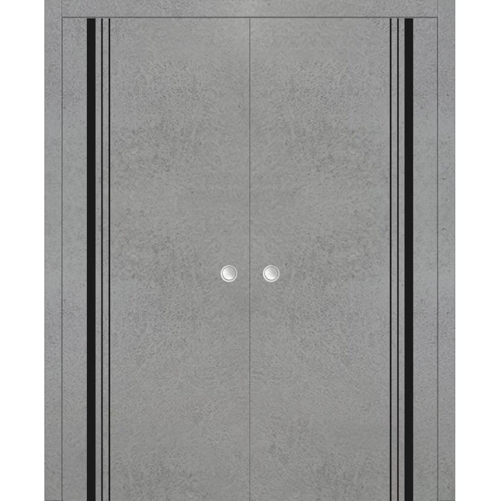 Sliding French Double Pocket Doors 36 x 84 inches Solid Wood Interior Doors P275484