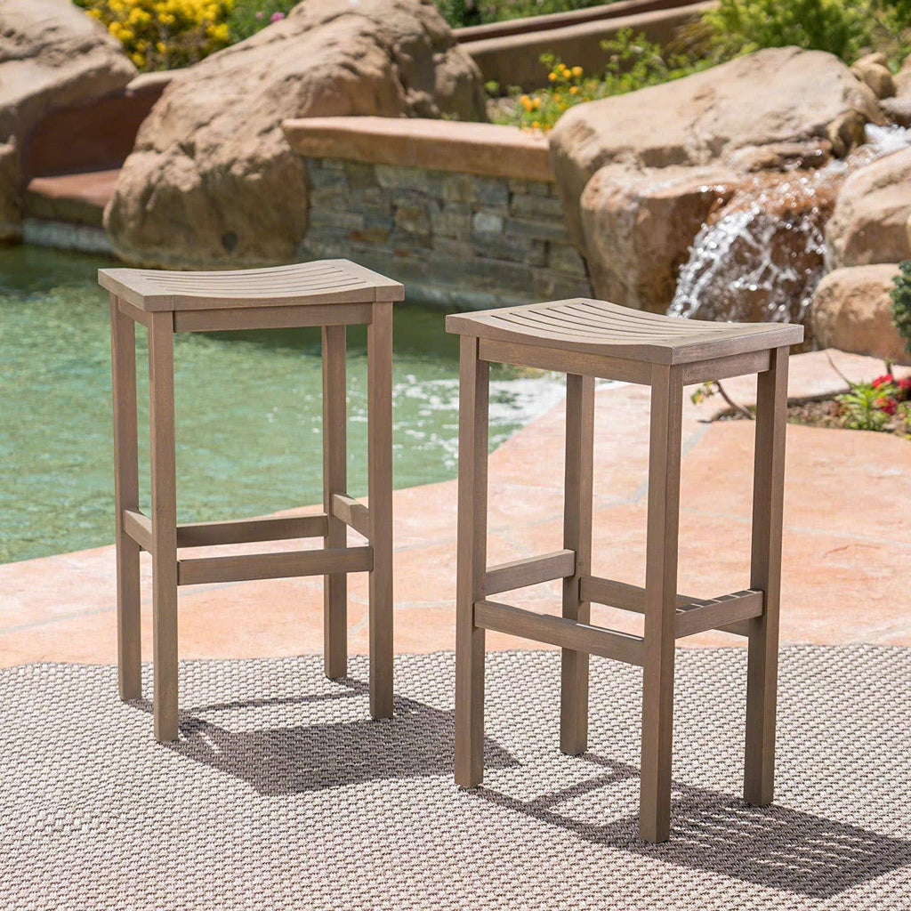 30 inch Acacia Wood Barstools Set of 2 Y45840
