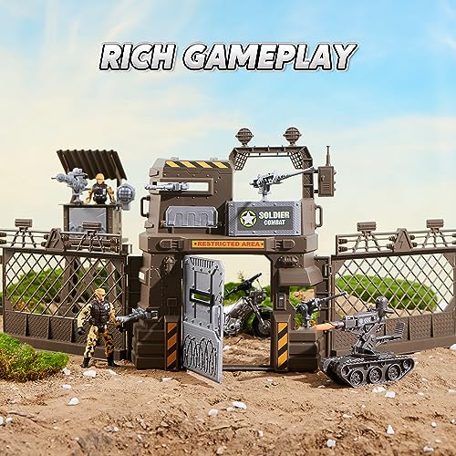 Military Base Toys Set with Army Vehicles and Action Figures U968