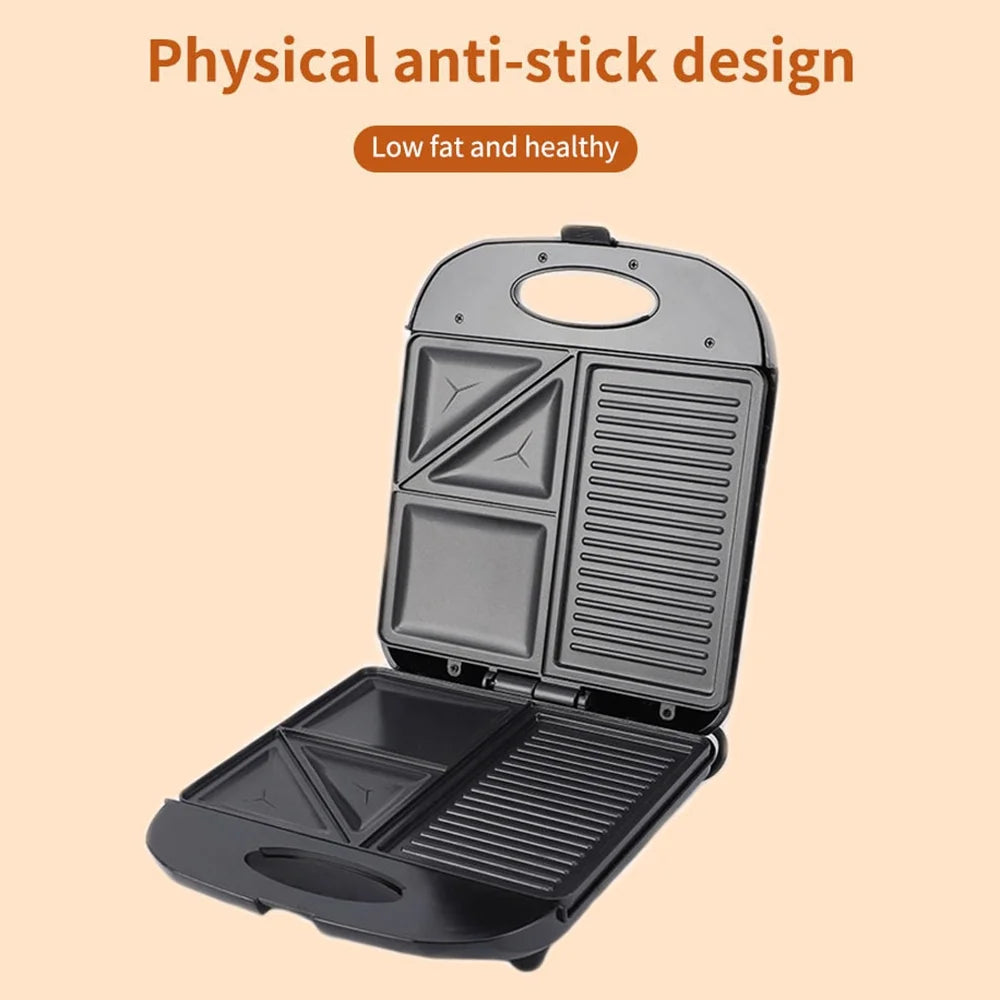 1400W Non-Stick 3in1 Electric Grill Waffle Maker Y605472