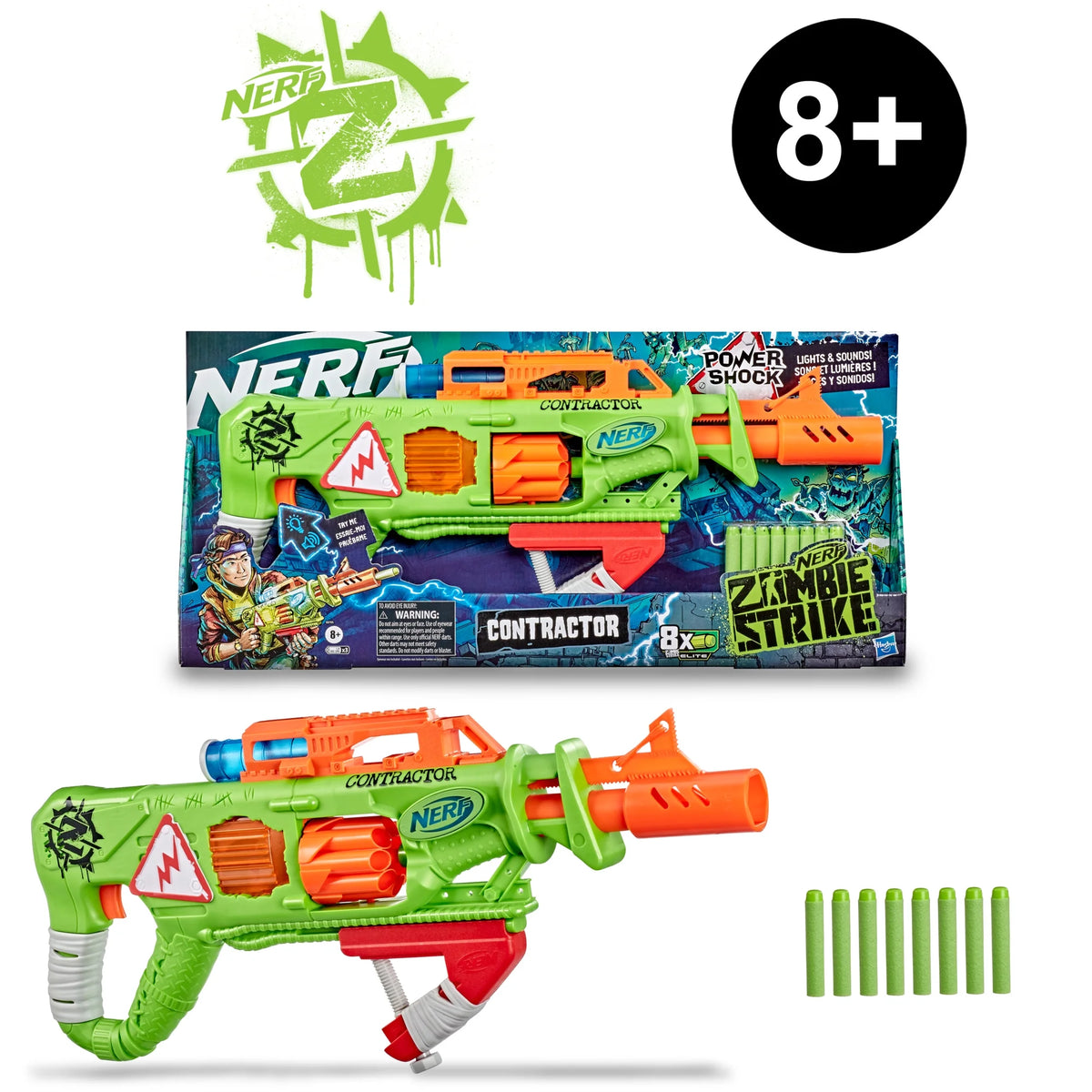 Zombie Strike Contractor Blaster, 8 Darts X39710