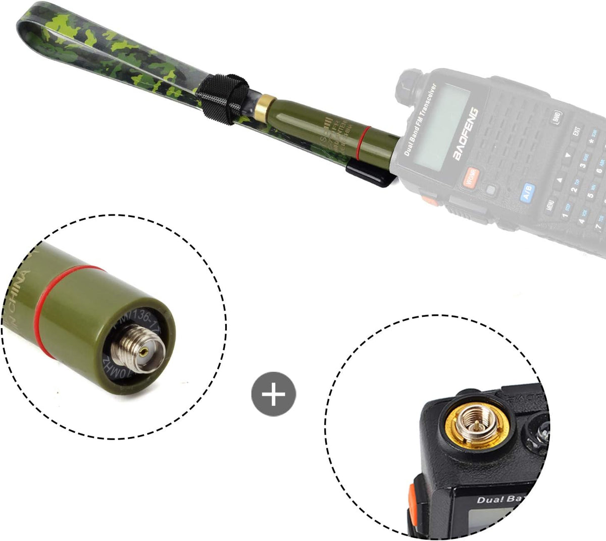 Tactical Foldable Dual Band Antenna, 15.3inch SMA-Female, Pack of 2 E6232