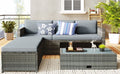 Grey 4 Piece PE Wicker Rattan Outdoor Sofa Set B347