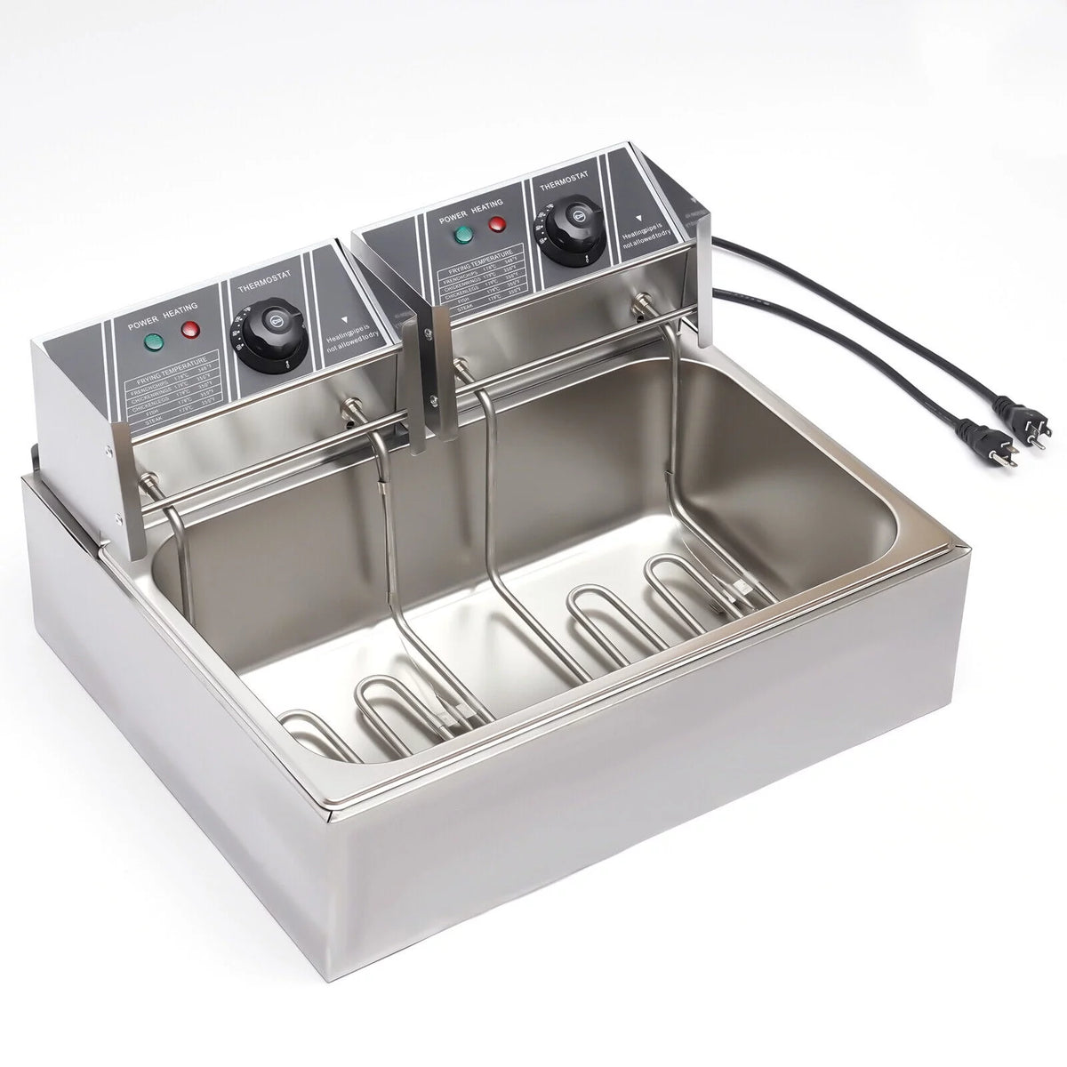 12.9QT 5000W Stainless Steel Dual Tank Deep Fryer J684