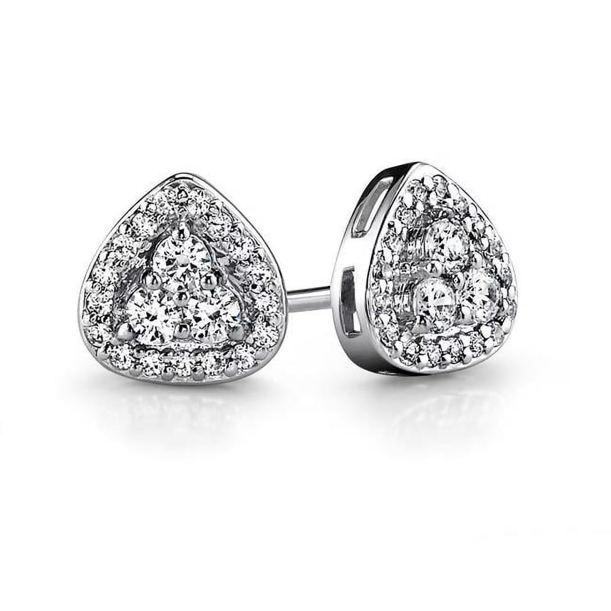 2.00 CT Round Brilliant Cut Diamond Stud Earrings 14K White Gold A317721