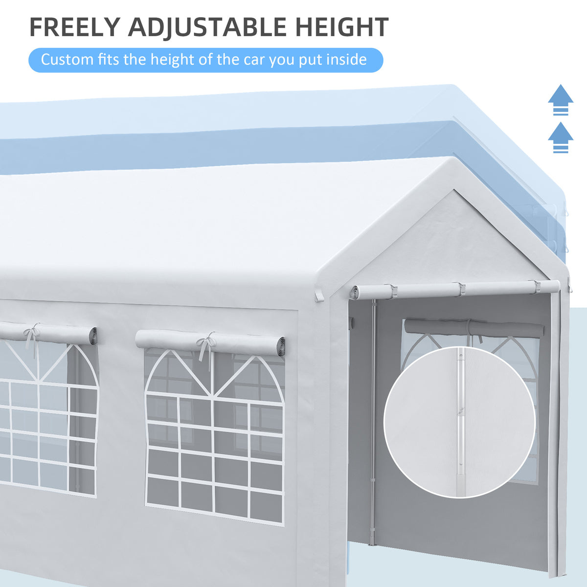 10' x 20' Height Adjustable Carport and Party Tent U813041