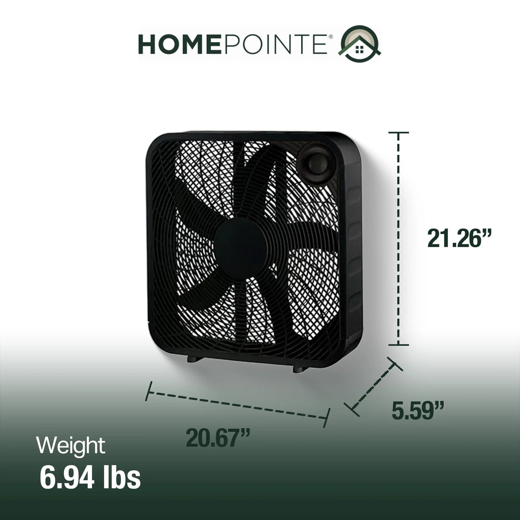 Black 20 Inch Box Fan Q5784
