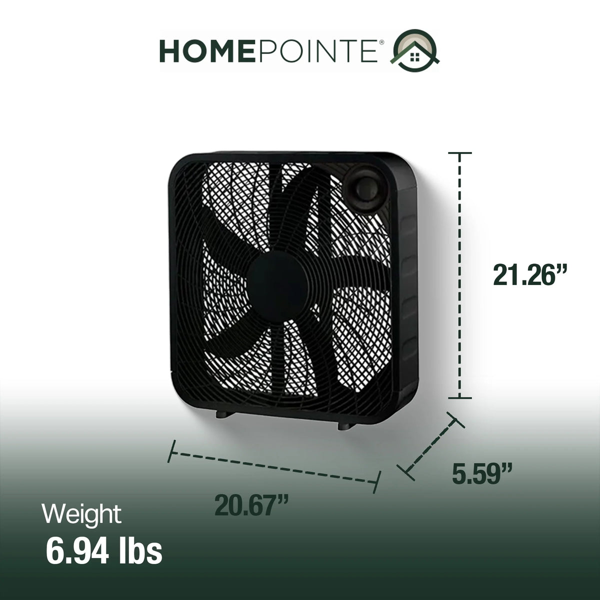 Black 20 Inch Box Fan Q5784