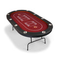 Foldable Poker Table 10 Players Red Felt W6780