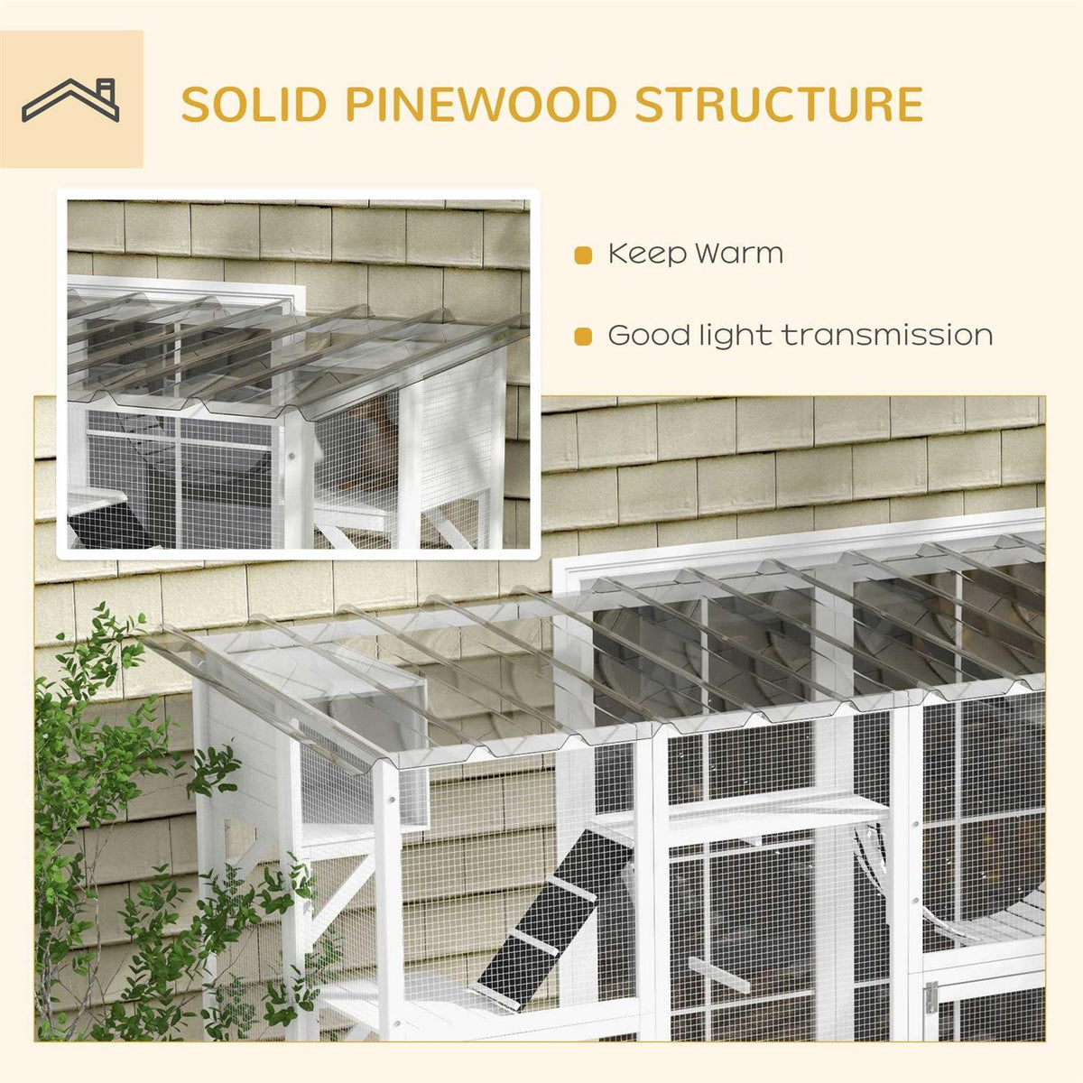 Cat Wooden Outdoor Cat House X737776