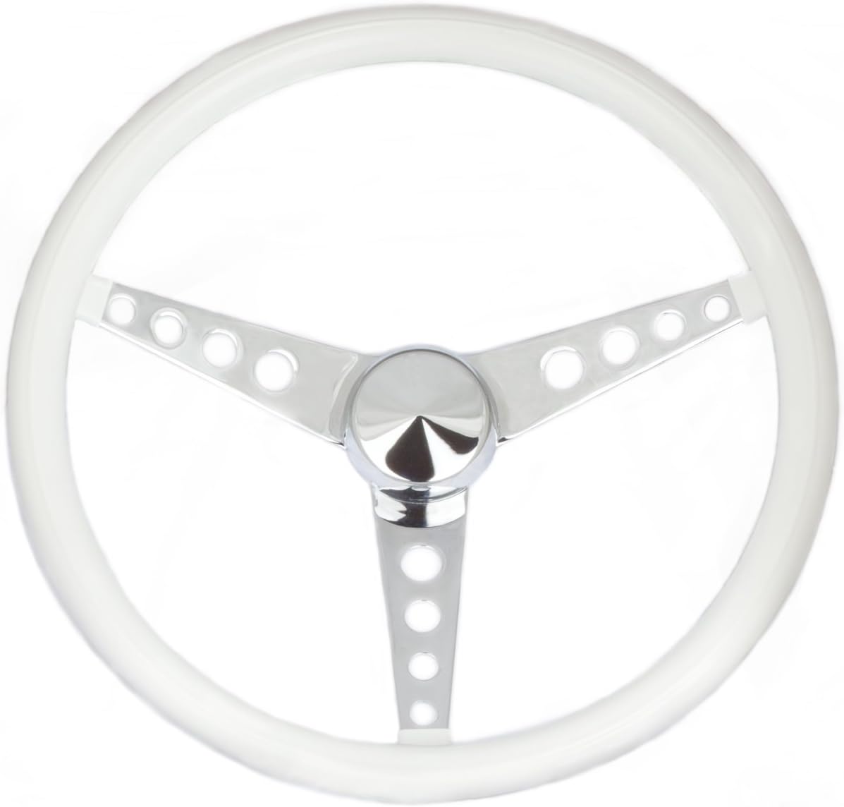 15 inch White Vinyl Steering Wheel C264