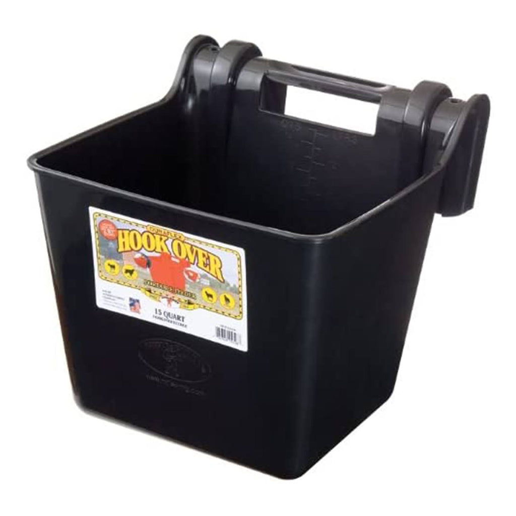 15 qt. Mountable Plastic Hook Feeder, Black (2 Pack) J9273