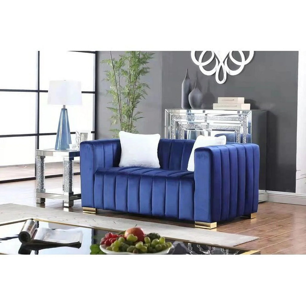 Navy Blue Velvet Sofa P1199