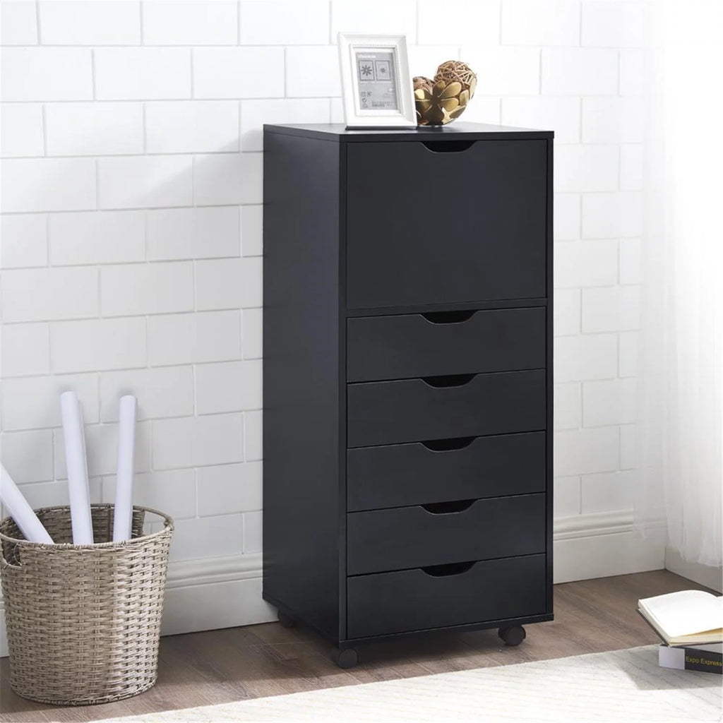 White Wooden Mobile File Cabinet L843