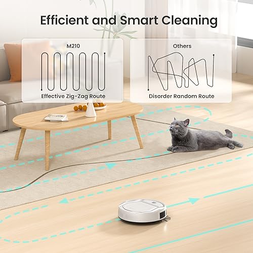 Robot Vacuum Cleaner, Strong Suction, 120 Mins Runtime, Slim, Low Noise, Self-Charging, Wi-Fi/App/Alexa Control G610190