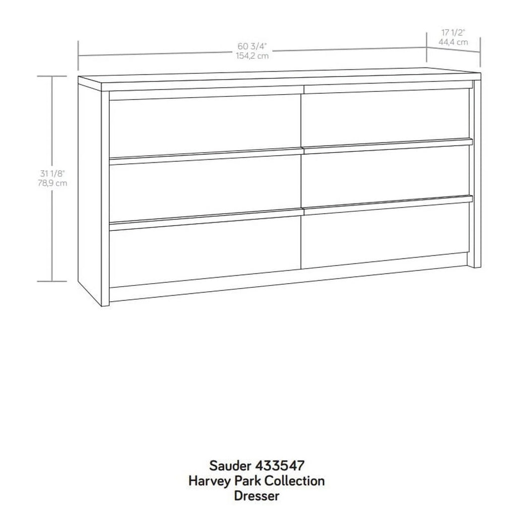 6 Drawer Wood Dresser C844