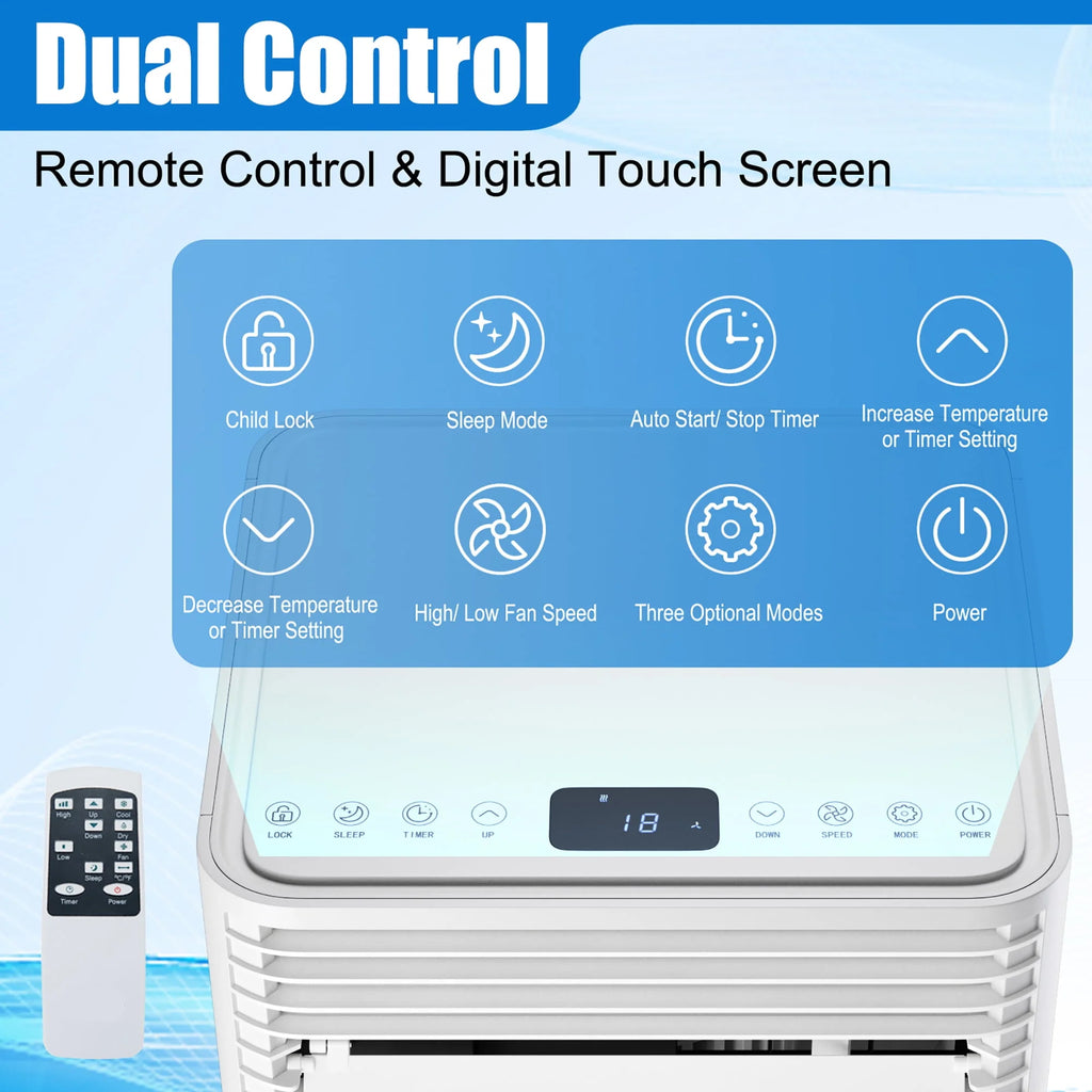 6000 BTU Portable Air Conditioner 3-in-1 Black E65139