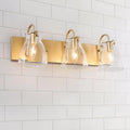 Clear Glass Gold 3-Light Wall Sconce K5356