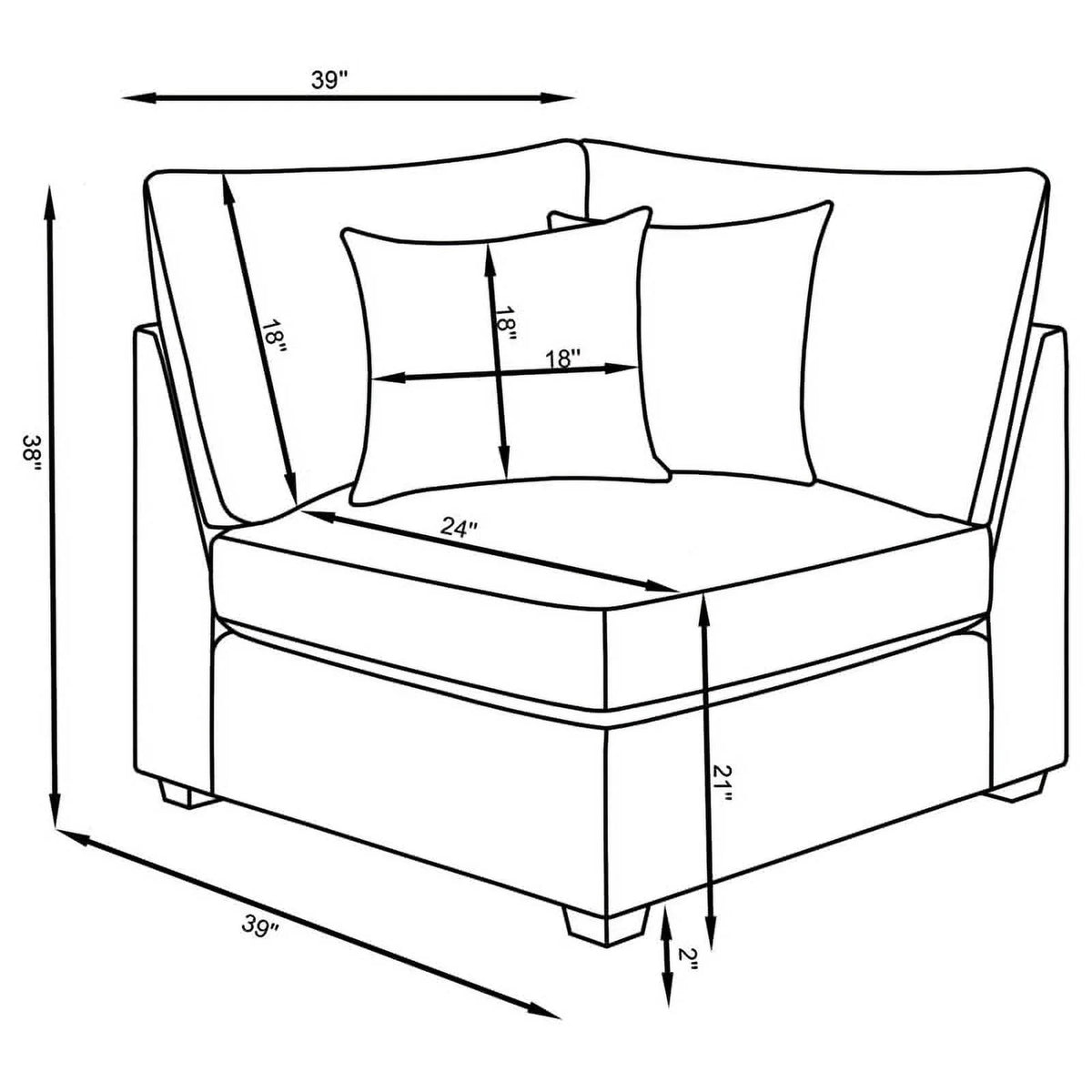Gray Fabric Upholstered Modular Sectional E7444