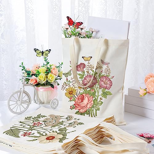 6 Pcs Canvas Book Totes Bags U809