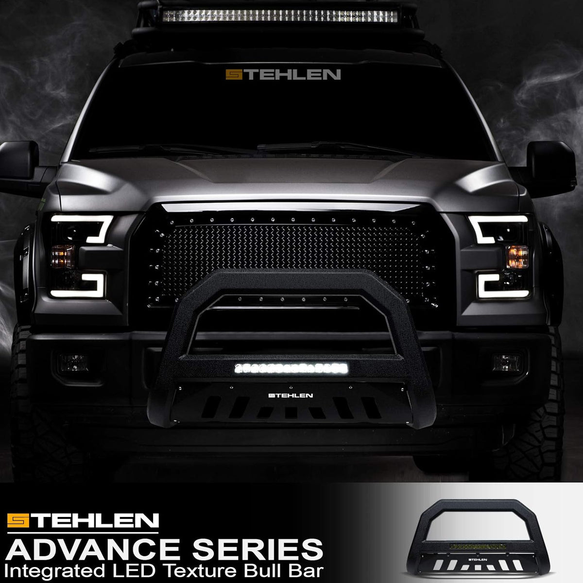 Textured Black Aluminum LED Bull Bar I1597