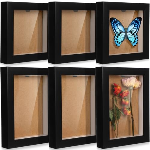 Black 5x5 Inch 5x7 Inch Wood Shadow Box Display Case G332