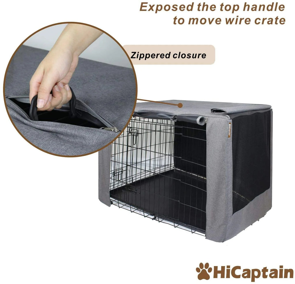 Black Folding Dog Crate Cover for 24 Inch Wire Pet Cage F5455